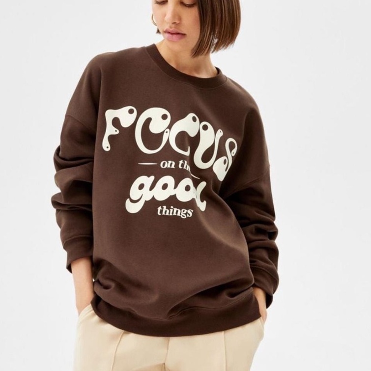 SWEATER FOCUS ON THE GOOD THINGS BAHAN FLEECE