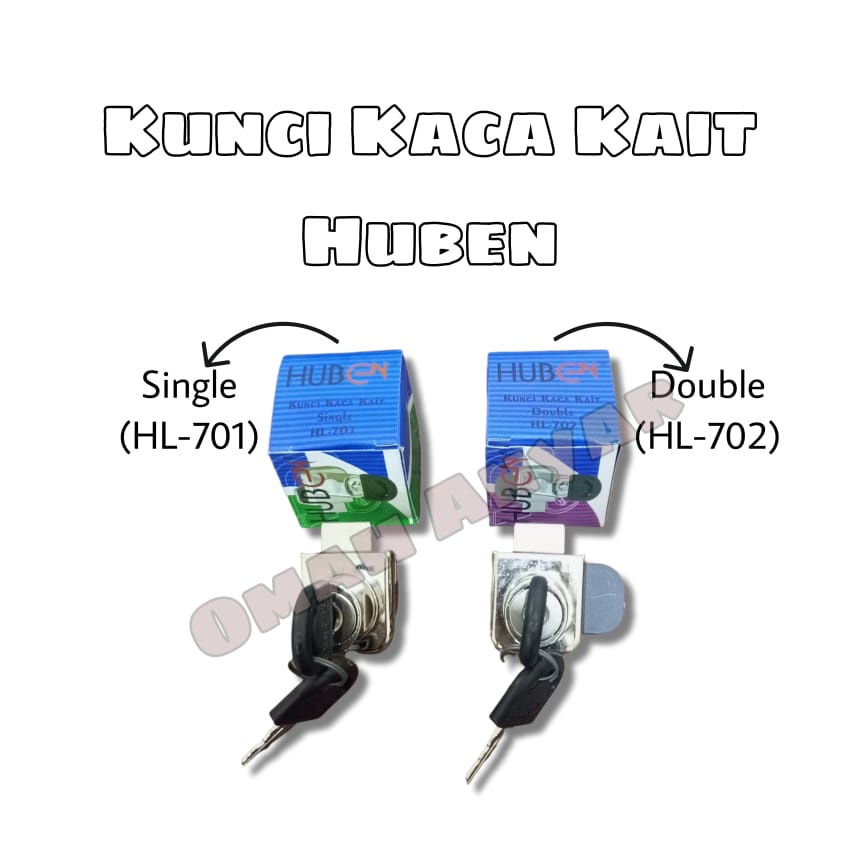 Kunci Pintu Lemari Kaca Huben HL 701 702 Single Double BUKAN Digao