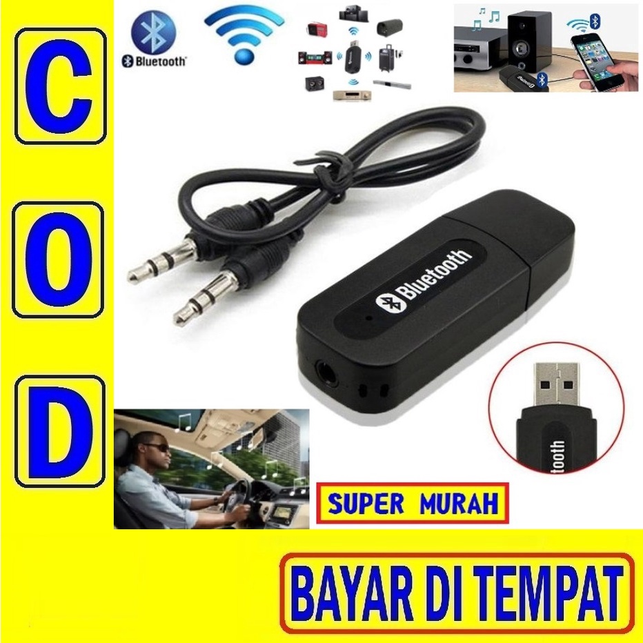 22J USB BLUETOOTH RECEIVER Adapter + Kabel Audio 3.5mm Wireless Stereo Speaker Music Musik Alat Blut