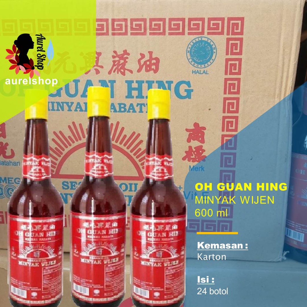 

OH GUAN HING Minyak Wijen Sesame Oil 600 ml kemasan Karton 12 Botol