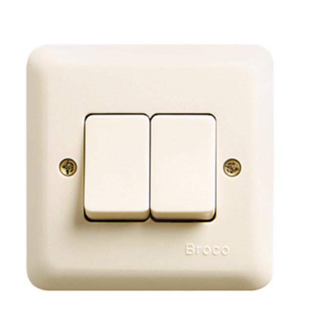 BROCO SAKLAR SERI NEW GEE UREA 6622U / SAKLAR 2 TANAM BROCO Warna Putih TERMURAH
