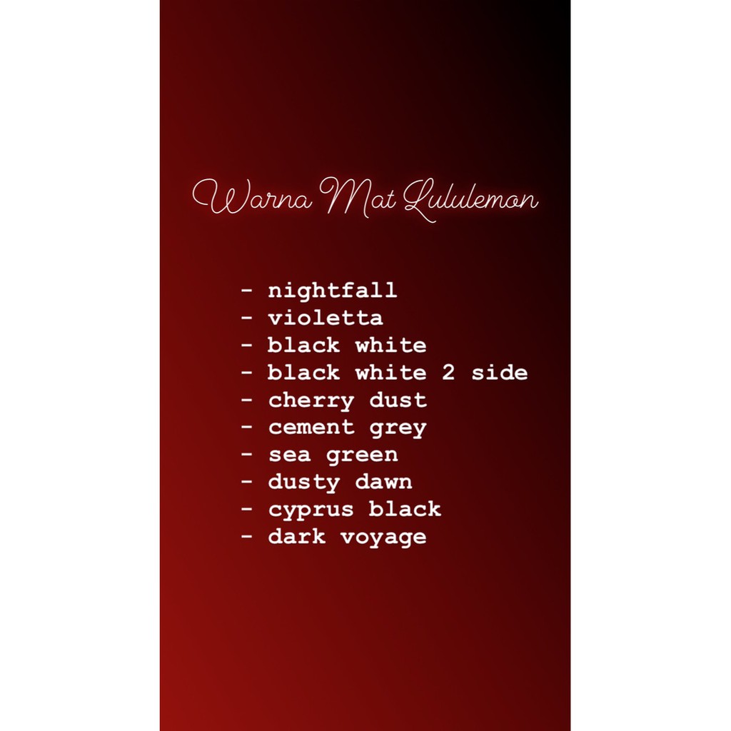 Unik Warna Matras Yoga Lululemon 5mm Murah