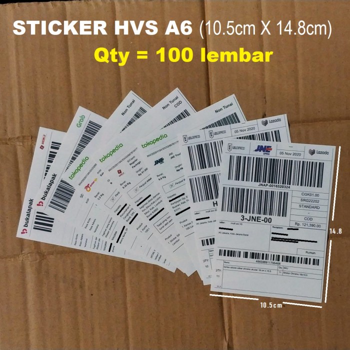 

perekat-pengikat- kertas sticker stiker hvs a6 10.5cm x 14.8cm x 100pcs -pengikat-perekat.