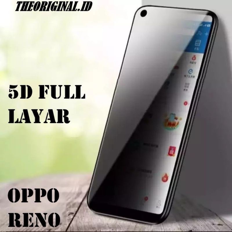 Tempered Glass AntiSpy oppo Reno 4/ 4F/ Reno 5/ 5F/ Reno 6/ Reno 7/ Reno 8 Anti Gores Spy Kaca