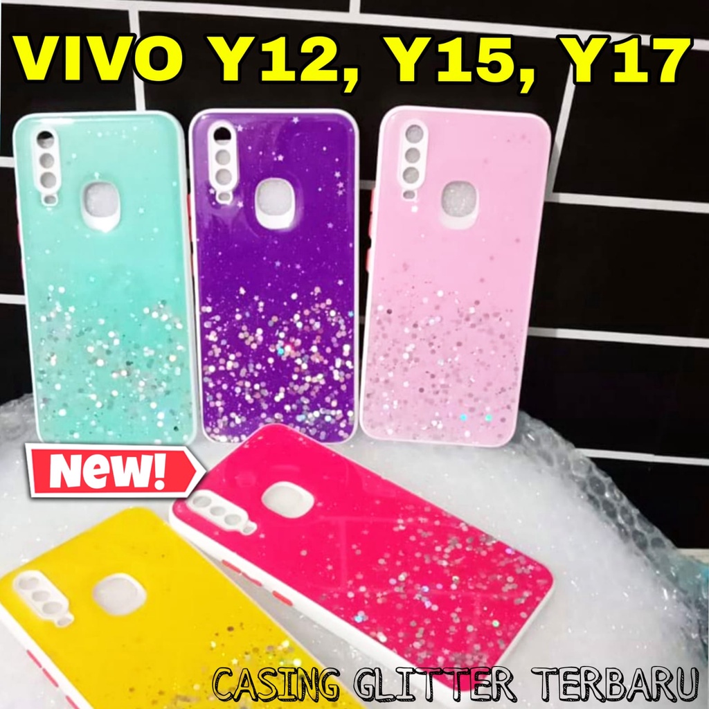 CASE VIVO Y12  Y15  Y17 GLITTER MEWAH ORIGINAL CASING TERBARU