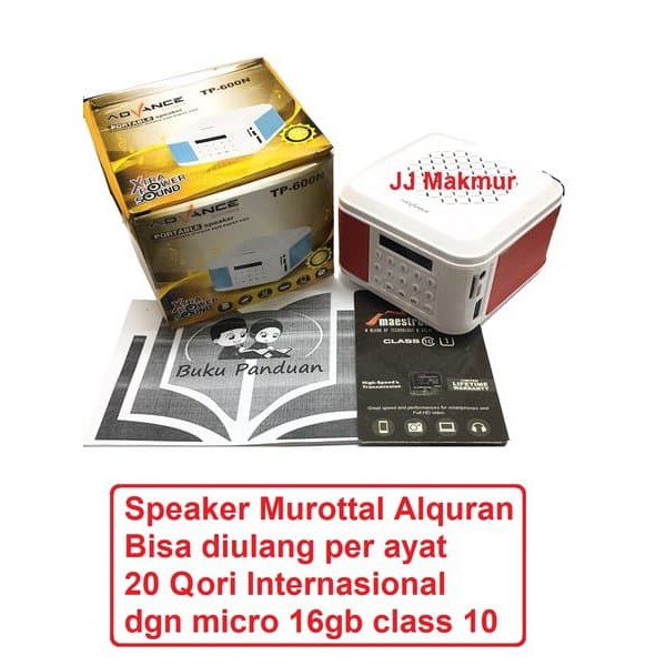 Speaker murottal memory Alquran Advance TP600 USB FM Radio speker spik