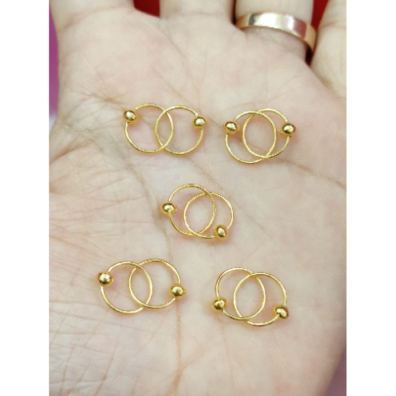 ANTING KENIP BAYI/ANAK PENTOL ( PERAK 925 ) LAPIS EMAS 24K