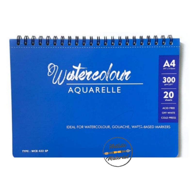 

V-tec Watercolour Aquarelle Spiral Book A4 WCB-432