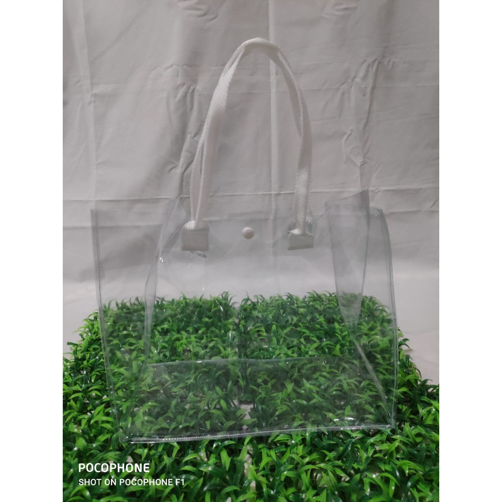 

TAS HAMPERS TRANSPARANT / TAS MIKA TEBAL Uk 30 x 12 x 25