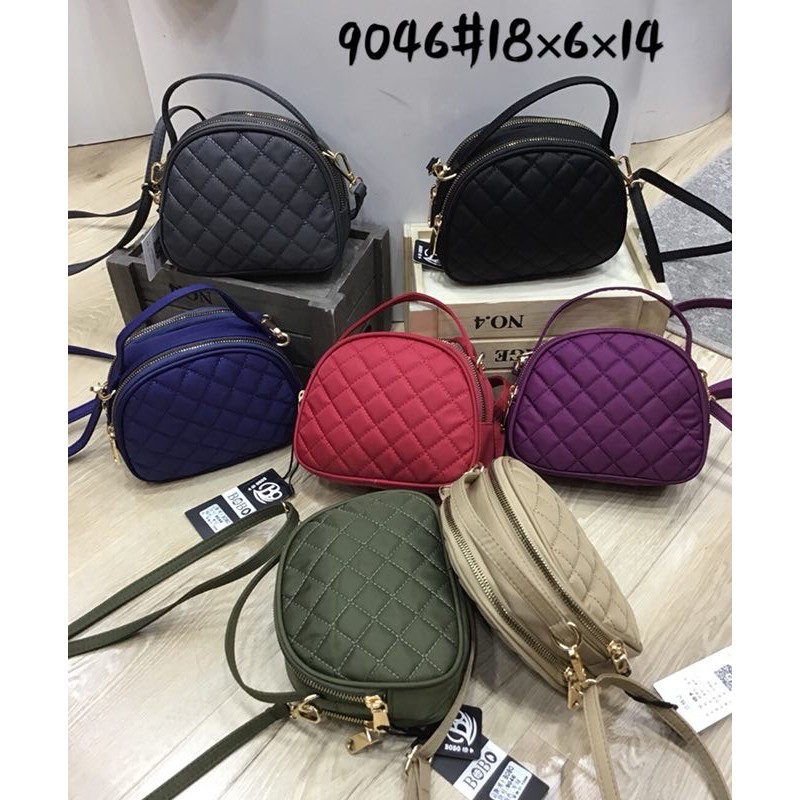 Tas Wanita Import Jinjing dan Selempang BOBO Mini BB9046 9046 Bordir Bahan Parasut Kualitas Super Hi