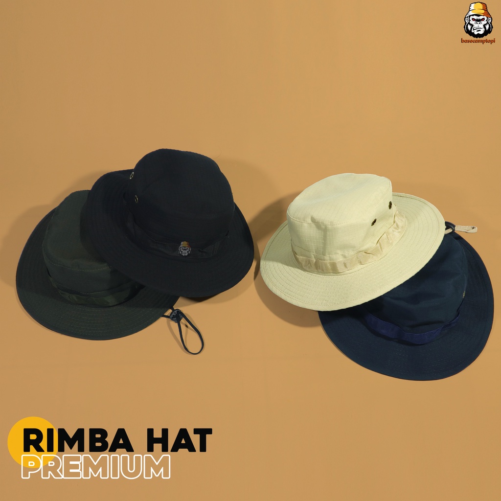 Topi Rimba Polos Adventur Gunung Pria Wanita Bahan Ripstop Premium