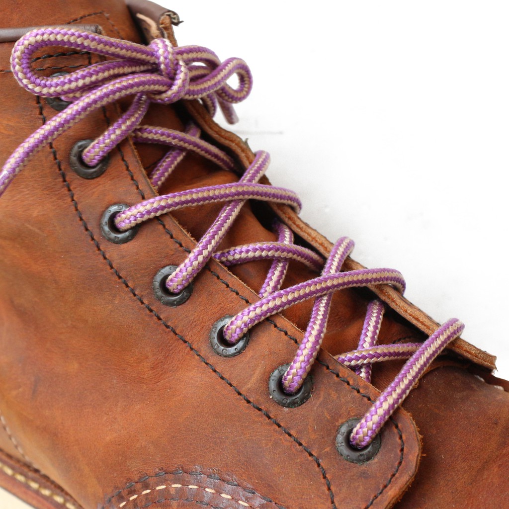 MR Shoelaces CR04 Petrea (Ungu Putih) Tali Sepatu Bulat Corak / Motif 5-6mm 90cm 100cm 120cm (Purple White)