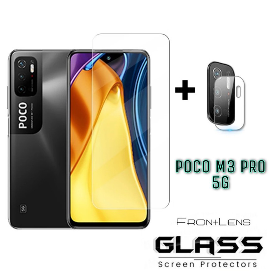 Tempered Glass Clear POCO M3 PRO 5G Free Pelindung Kamera Belakang Handphone