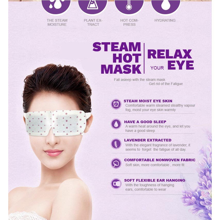 CS1- BIOAQUA Masker Mata Steam Eye Mask Lavender/Rose/Original/Marigold 1 pcs Relieve eye fatigue