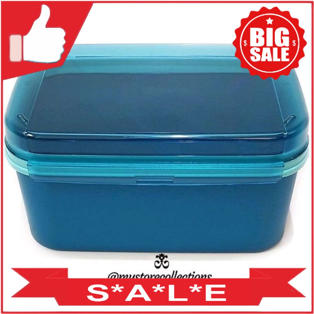 Tupperware Ezy Keeper 4.3L biru Signature Rectangular Tupperware Original