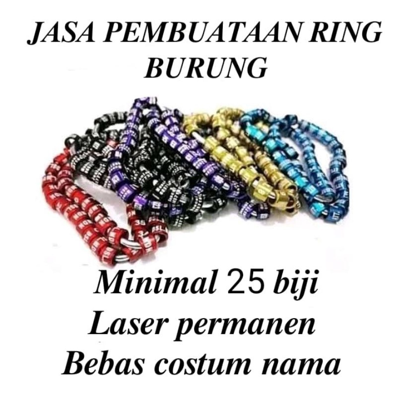 RING BURUNG COSTUM LASER [COD] / RING BURUNG MURAI , KACER , LOVEBIRD , KENARI ,DLL.