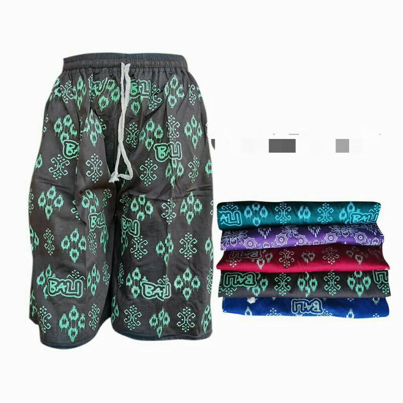 CELANA PENDEK KOLOR PRIA MOTIF BALI