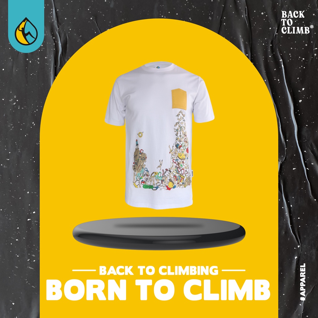 Baju Kaos Panjat Tebing T-shirt Outdoor Series Born to climb