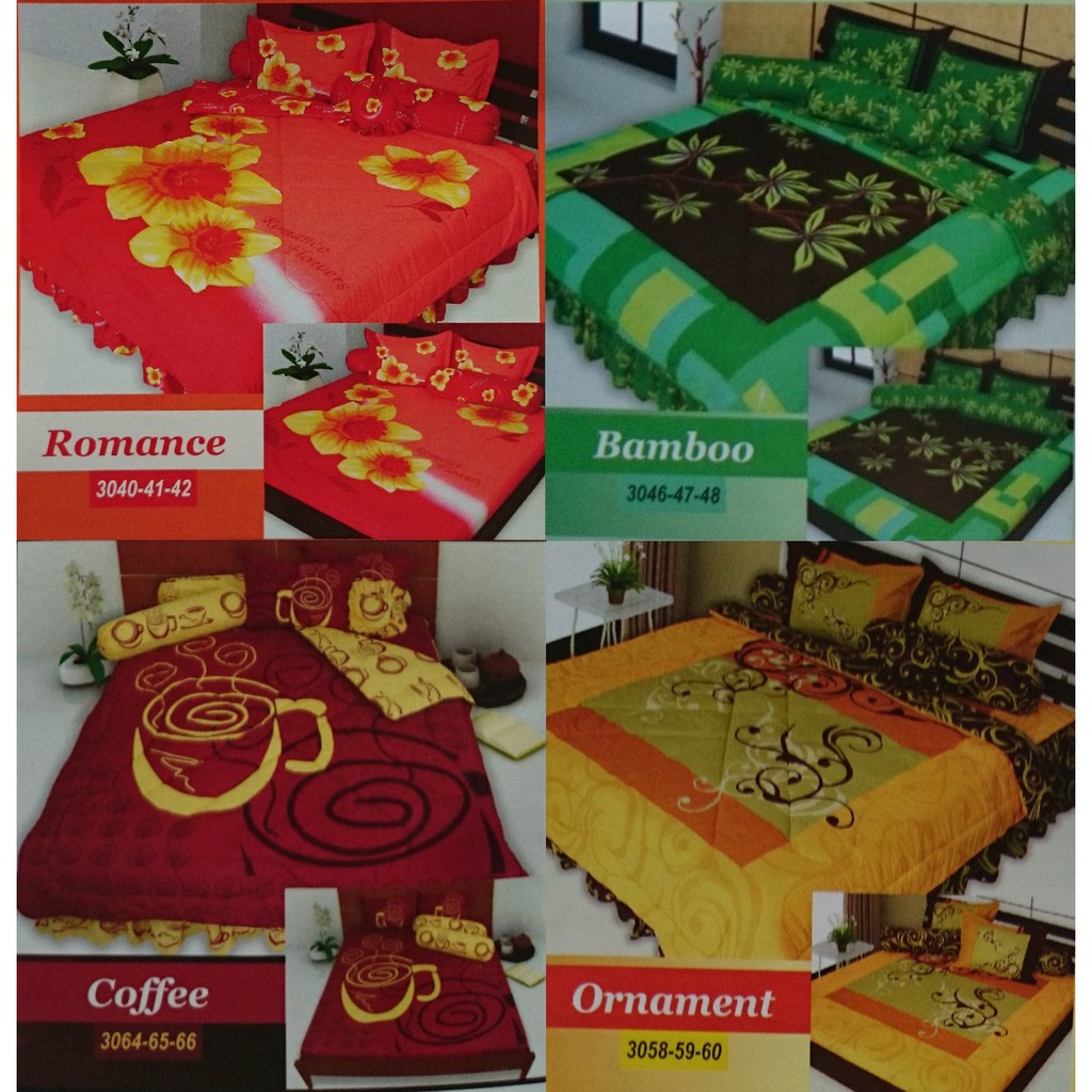 Sprei My Love Panel 3 In 1 King Size 180x200 Bantal 2 Shopee Indonesia