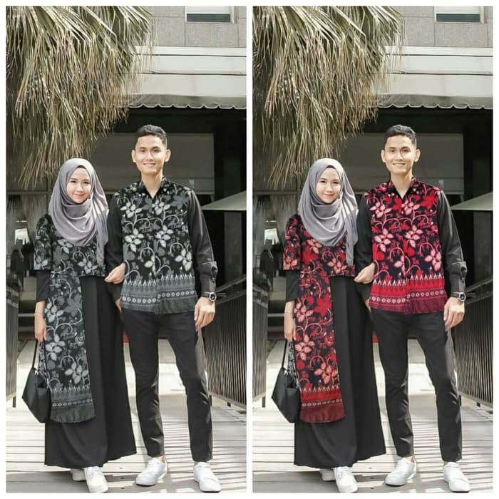 r gamis couple batik Tunisia cp maxi abu maroon