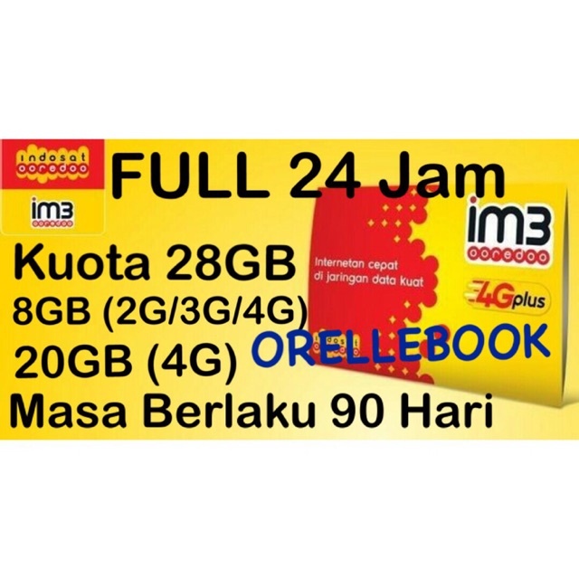 Kartu Perdana Internet  Indosat Ooredoo 28GB (90 Hari)