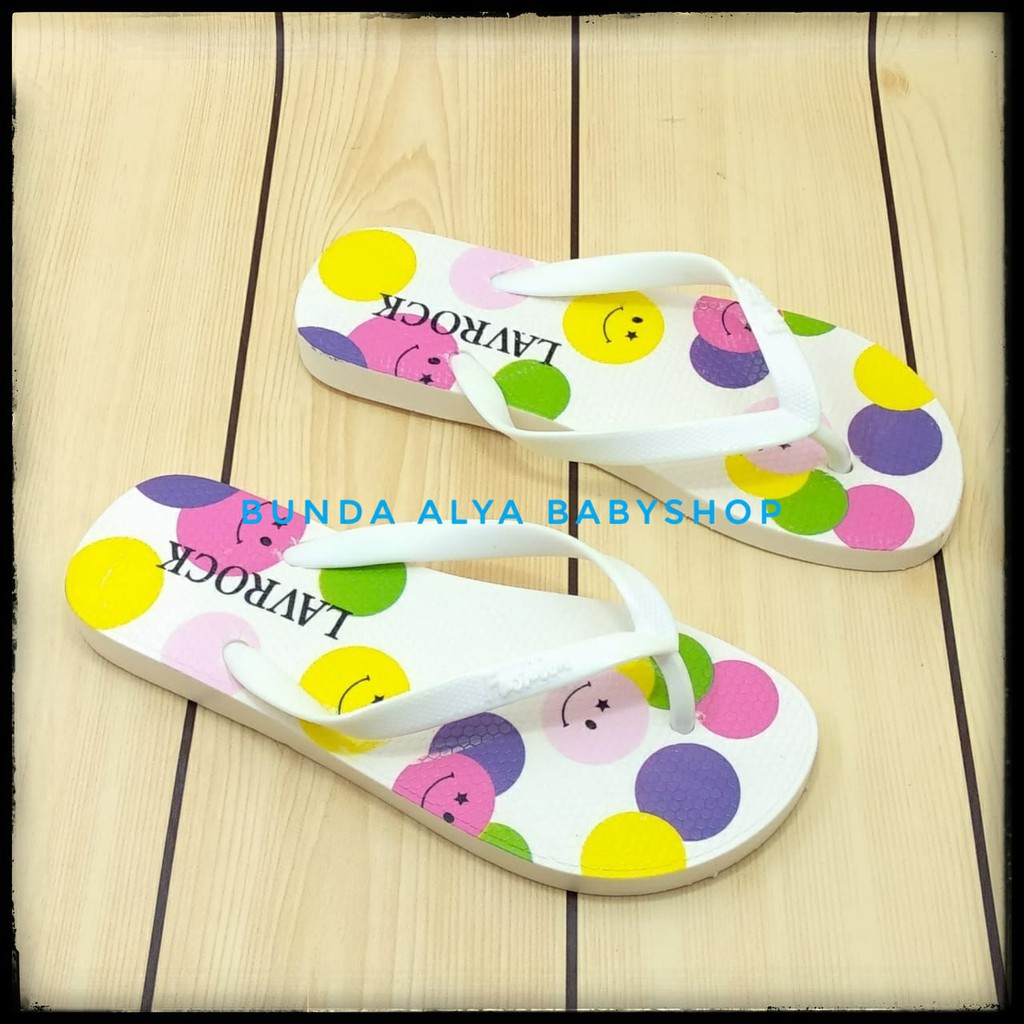 Sendal Jepit Wanita IMPORT Karet PUTIH Size 36 - 40  - Sandal Jepit Cewek Anti Licin SMILE Empuk NYaman Di Kaki