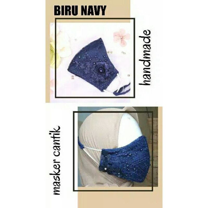 Masker Brokat Cantik/masker pengantin/masker kondangan/masker hijab