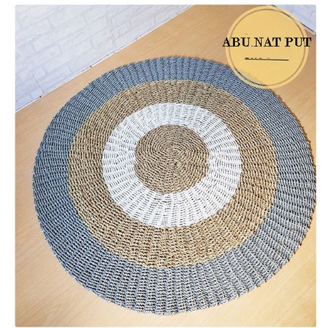 RUG ANYAMAN SEAGRASS 100-120CM / KARPET ANYAMAN / KARPET BULAT / FLOOR MAT KOTAK / FLOORMAT OVAL