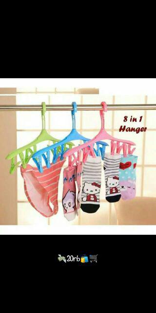 8 In 1 Hanger ( 1 Hanger Isi 8 Jepitan ,praktis & Irit Tempat