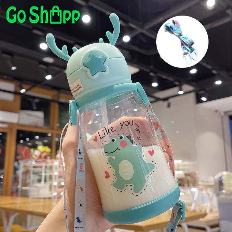 Botol Minum Anak Sedotan 600 ML Import - Botol Minum Sekolah Motif Karakter Lucu Viral Import Terbaru Kekinian - BT04