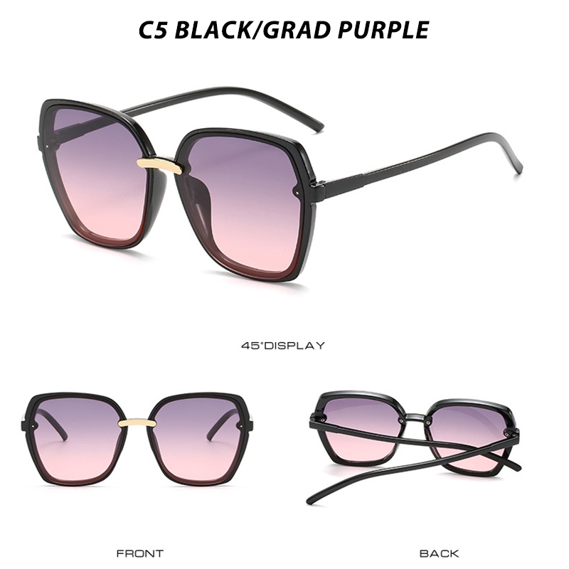 (YUZHU) Bayar di Tempat Kacamata Korean Style Hitam Candy Color Oversized Kacamata Hitam Gaya Wanita Sunglasses