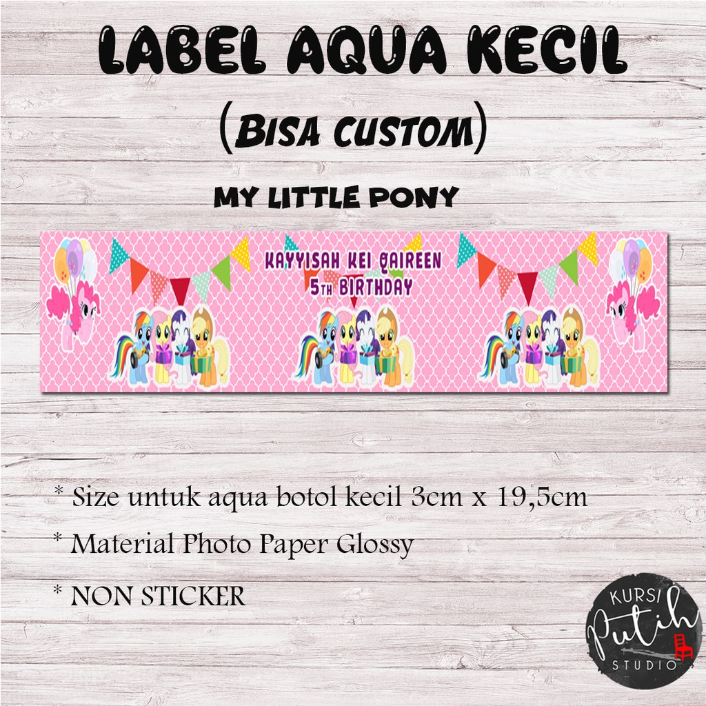 

Label Aqua Botol Kecil / susu kotak kecil bisa custom model / bahan non sticker