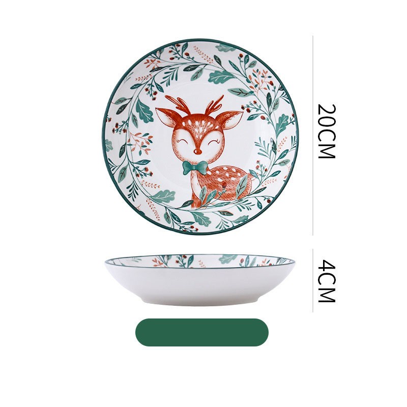 Ceramic Bowl Plate /Alat Makan Mangkok Piring Keramik Hampers Rusa Set