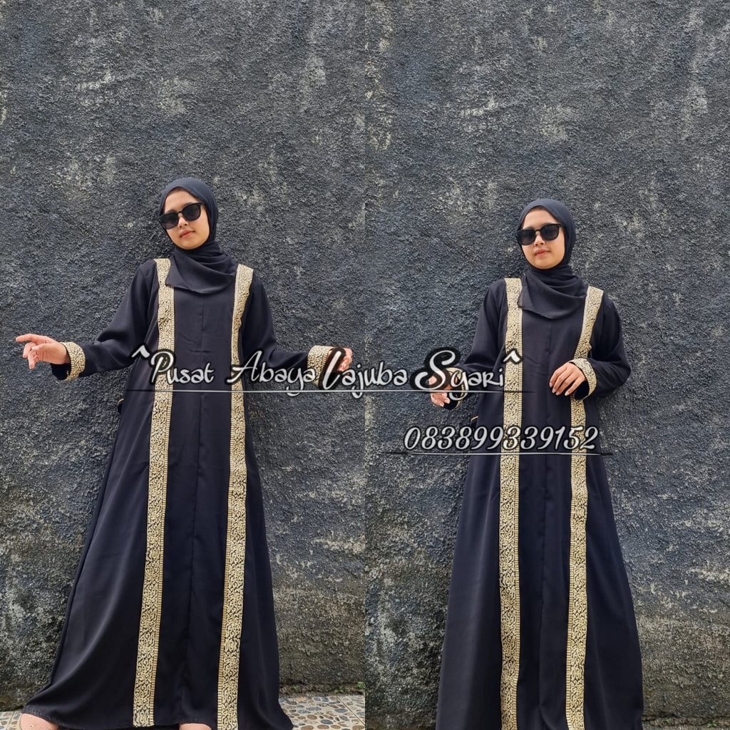 DRESS POLOS - dress hitam -abaya arab-gamis turkey -gamis tajmahal samping