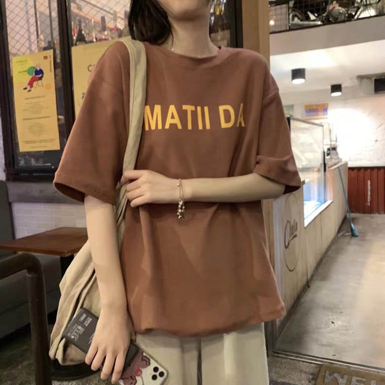 Oversize Tee Tshirt Model Longgar Untuk Wanita Motif Tulisan Matida