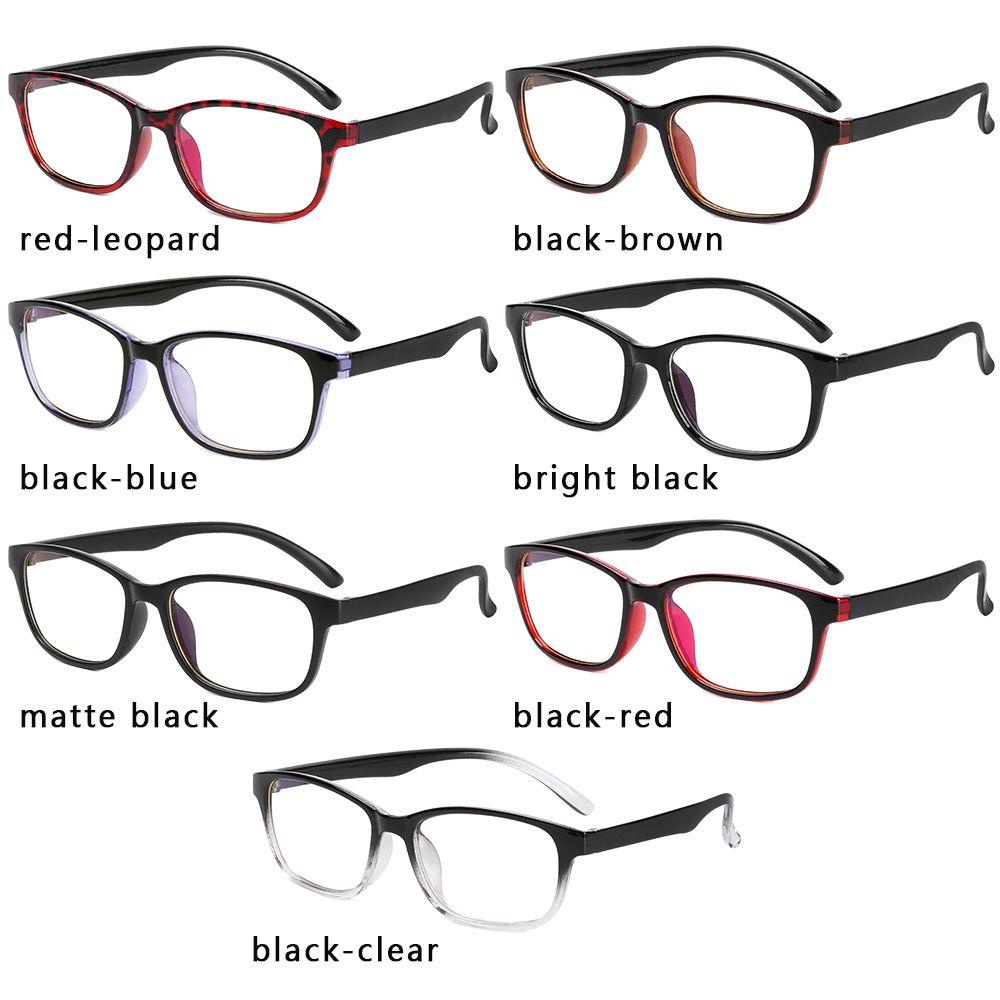 Frame Kacamata Hitam Mata Populer Square Flat Mirror Clear Lens Kacamata Resep