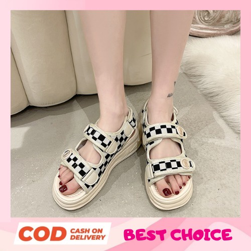 COD Termurah Wedges Sandal Gunung Sepatu Wanita Impor LFS-SW04 Free Kotak Sepatu