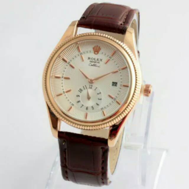 Jam tangan wanita rolex tali kulit laris murah