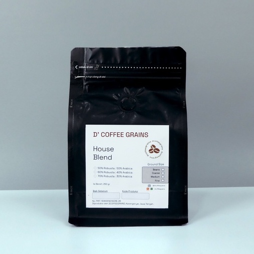 

House Blend Espresso Arabica & Robusta 250gr - (Biji Kopi/Kopi Bubuk)