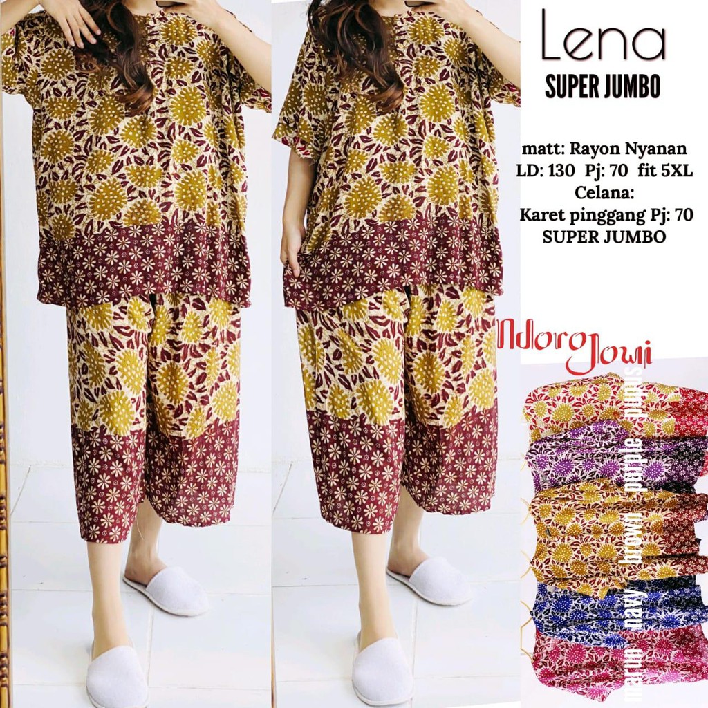 Setelan Celana Wanita One Set / Setelan Wanita Daily set / Baju Setelan Rayon Santai Rumahan Lenah