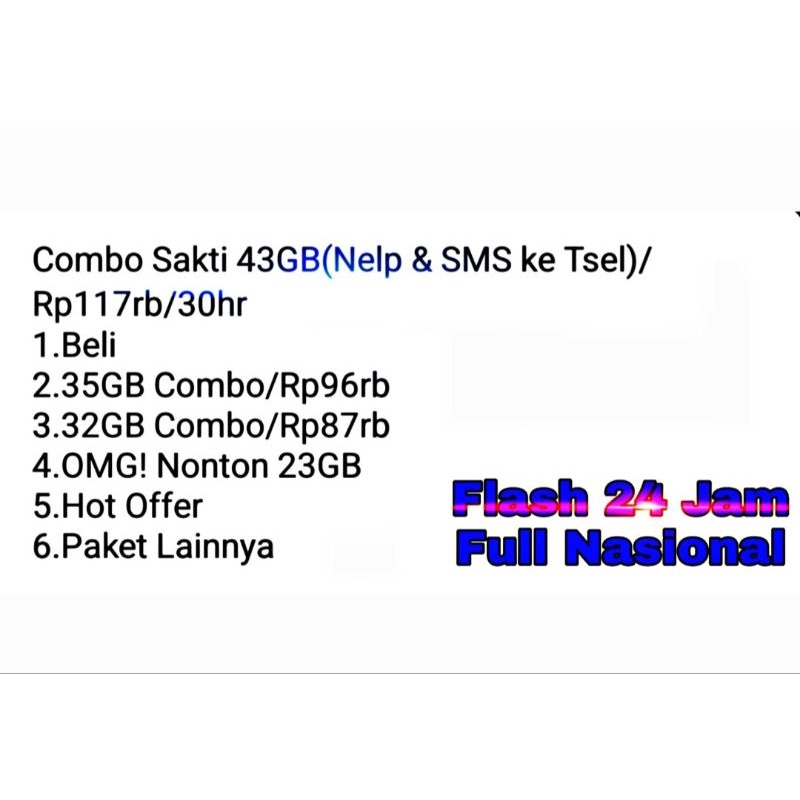 KARTU SAKTI TELKOMSEL KARTU PERDANA TELKOMSEL COMBO SAKTI 4.5GB VARIASI