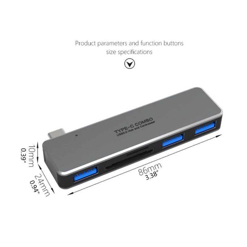 Vivi Hub Docking Station Multifungsi 5 In 1 Dengan Port USB Tipe-C + SD TF Card Reader