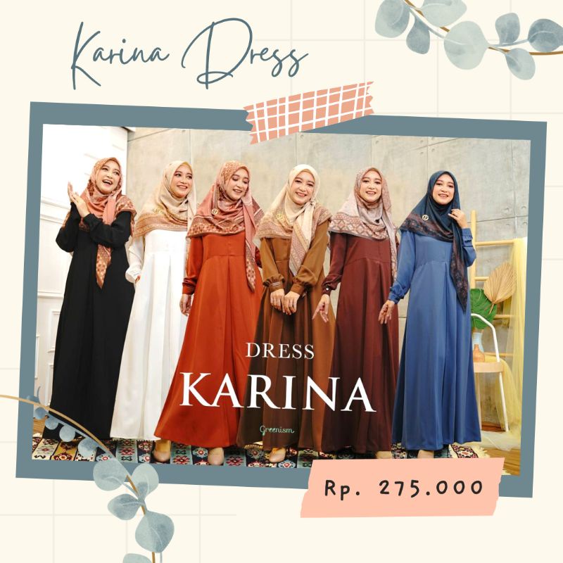 READY STOK Gamis Dress Karina by Greenism Busui Menyusui Terbaru Remaja Wanita Syari Muslimah Kekini
