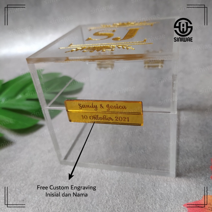 Ring Box Acrylic Small Kotak Cincin Akrilik Polos Mahar Nikah Mas Kawin Seserahan Tempat Perhiasan