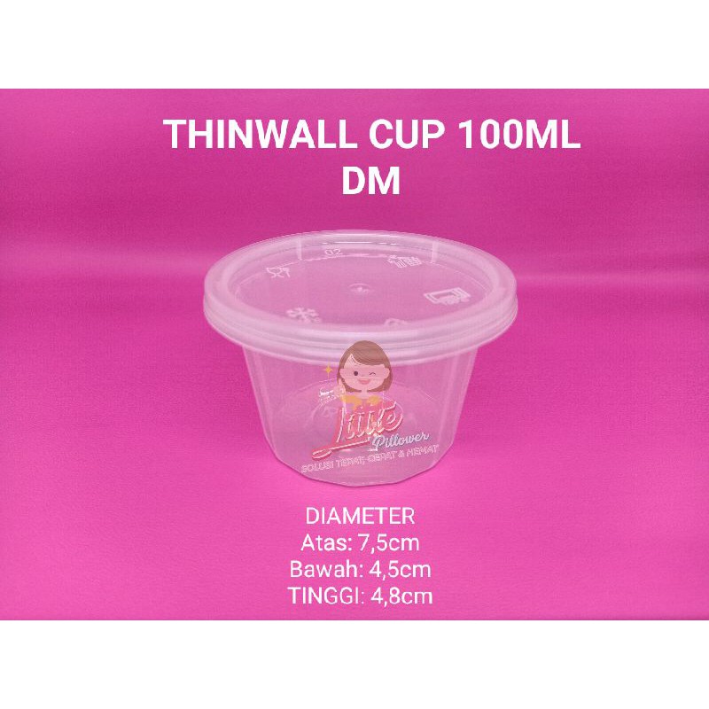 (ISI 25PCS) Thinwall Cup 100ml DM - Cup plastik 100ml DM - Thinwall Round