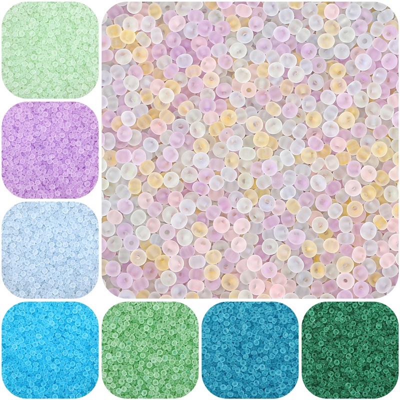 220pcs Manik-Manik Kaca Frosted Transparan Ukuran 3mm Untuk Membuat Perhiasan Handmade DIY