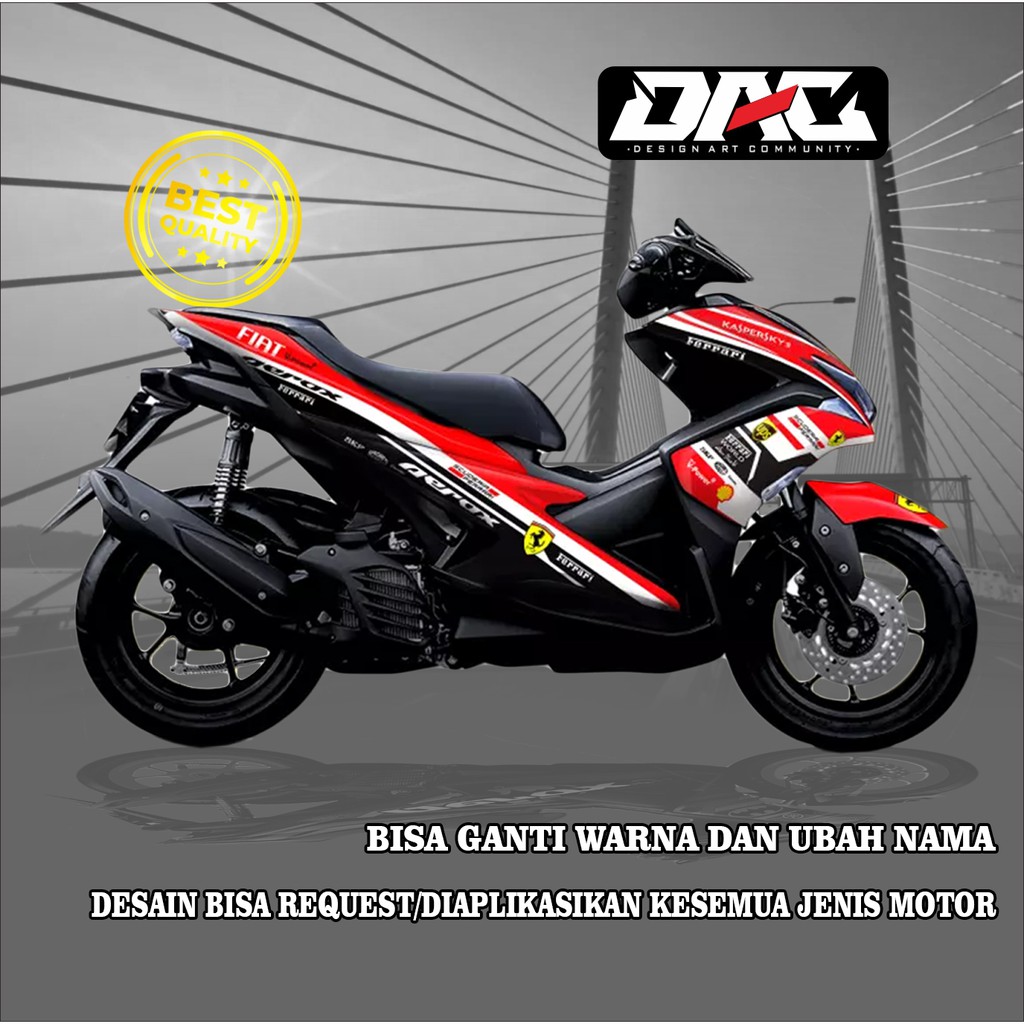 Sticker decal full body Yamaha aerox Merah Hitam Putih
