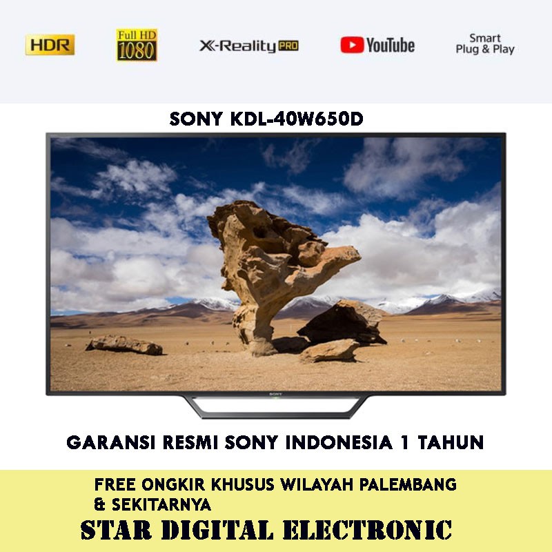 [RESMI] Sony KDL-40W650D Full HD Smart LED TV - Hitam [40 Inch]