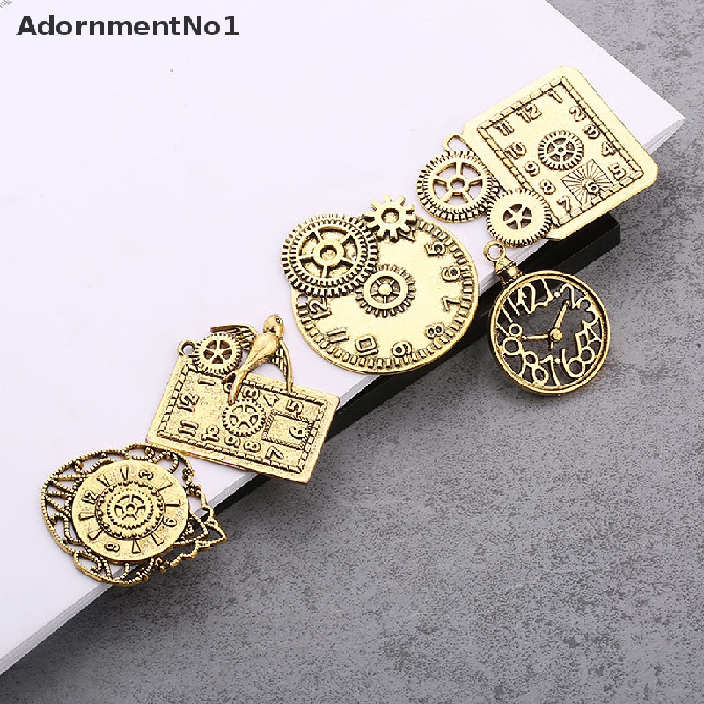 (AdornmentNo1) 40pcs Liontin Jam Bahan Metal Alloy Gaya Vintage / Steampunk Menarik Untuk Perhiasan DIY