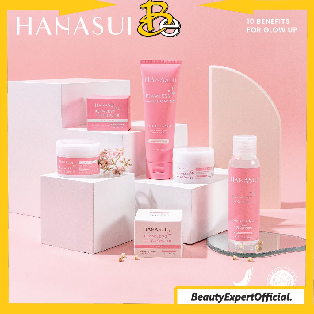 ⭐️ Beauty Expert ⭐️ HANASUI Flawless Glow 10 - HANASUI Day Cream Night Cream Essence Cleanser - HANASUI Sunscreen Fix &amp; Glow